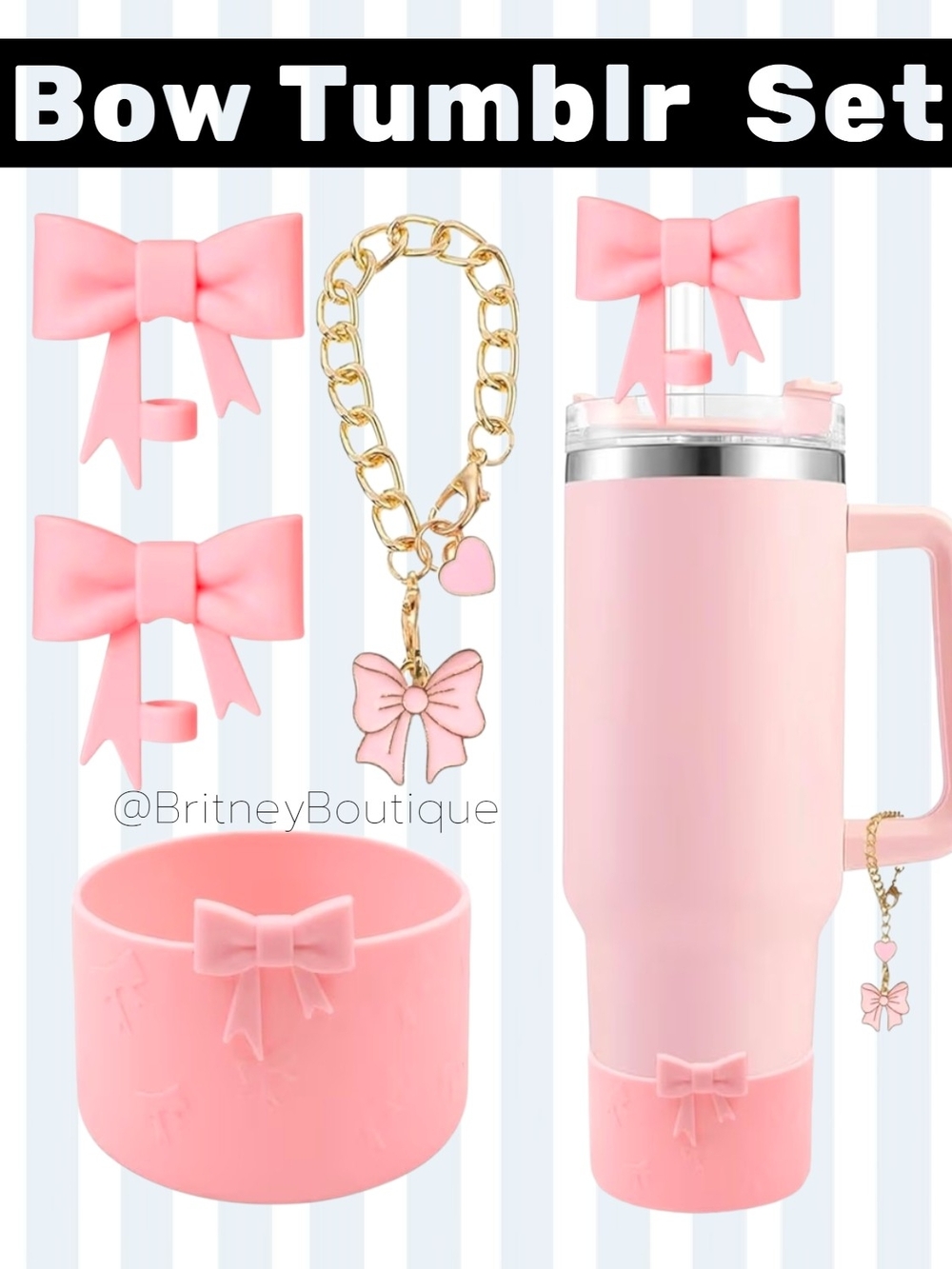 Pink Tumbler Accessory Set